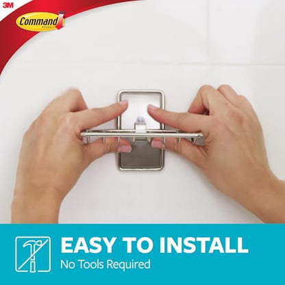 Command Soap Dish for Shower, Damage-Free Hanging, No Tools Soap Holder for Back to School Bathroom Organization, 1 Satin Nickel Dish and 2 Water-Resistant Strips - color: Satin Nickel