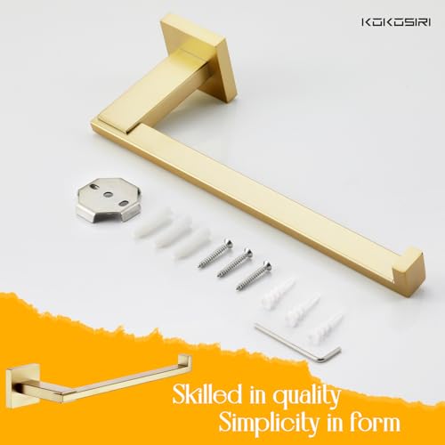 KOKOSIRI Bathroom Towel Bar Wall Mount Hand Towel Holder Hanger for Bathroom Storage and Organization Wall Mount, Brushed Gold Stainless Steel B3006BG - color: Gold