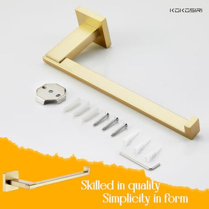 KOKOSIRI Bathroom Towel Bar Wall Mount Hand Towel Holder Hanger for Bathroom Storage and Organization Wall Mount, Brushed Gold Stainless Steel B3006BG - color: Gold