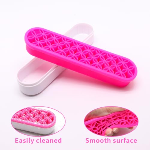 1Pcs Makeup Brushes Holder Silicone Make Up Brush Holder (Rose Red) - color: Rose Red