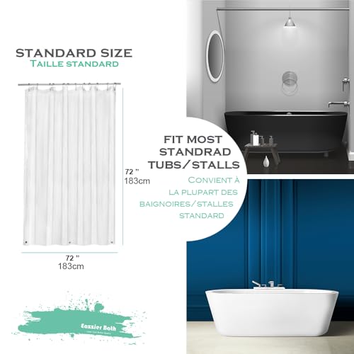 Clear Plastic Shower Curtain Liner, 72x72 Inch Thin Lightweight Transparent Plastic Bathroom Shower Showroom Inner Curtain with Rustproof Metal Grommet Holes and Weighted Magnets - color: A01-clear, size: 72"W x 72"L (Pack of 1)