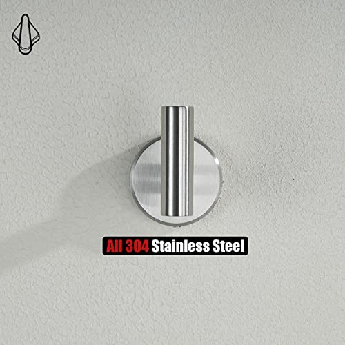 JQK Bathroom Towel Hook, Coat Robe Clothes Bath Wall Hooks for Kitchen Garage SUS 304 Stainless Steel Thick 0.8mm, 4 Pack Brushed Finish, TH100-BN-P4 - color: Brushed, size: 4 Pack