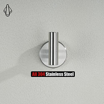 JQK Bathroom Towel Hook, Coat Robe Clothes Bath Wall Hooks for Kitchen Garage SUS 304 Stainless Steel Thick 0.8mm, 4 Pack Brushed Finish, TH100-BN-P4 - color: Brushed, size: 4 Pack
