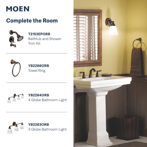 Moen Brantford Oil-Rubbed Bronze Two-Handle Widespread Bathroom Sink Faucet for 3-Hole Setups with Valve Included, TV6620ORB