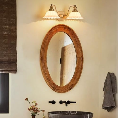 XIEDUN White 2 Light Vanity Lights for Bathroom Vanity Light Fixtures - color: Brass and White, size: 2 Light