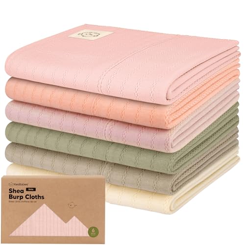 Organic Cotton Burp Cloths Baby Girl, Boy, 6pk Burp Rags (Embrace, Stria) | Burping Clothes for Babies, Newborns Spit Up Rags, Super Soft, Absorbent Wash Towels, Gender Neutral, Non-Shrink Machine Wash - color: Embrace, style: Stria