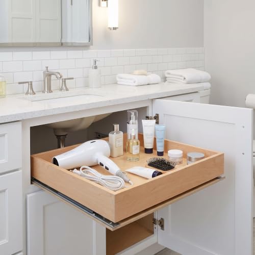 SlidingSusan HardRock MDF Pull-Out Cabinet Drawer Organizer 14"W x 21"D | Heavy Duty (100Lbs) Wooden Pullout Inserts, Soft Close Sliding Shelf for Kitchen Cabinets, Pantry, Storages - Fully Assembled - size: 14x21x3'