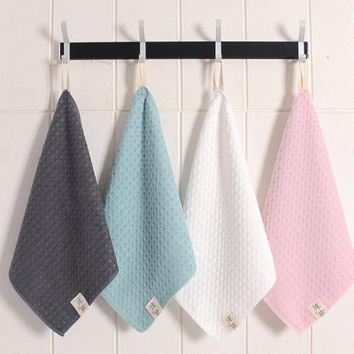 LABRIMP Superfine Microfiber Quick-Dry Washcloths 4pcs, Highly Absorbent Portable Face and Saliva Towels, Soft Square Bath Towels for Household and Travel Use Style