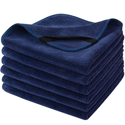 Microfiber Facial Cloths Fast Drying Washcloth 12inch x 12inch (6pack, Navy Blue) - color: Navy Blue, size: 1 Count (Pack of 6)