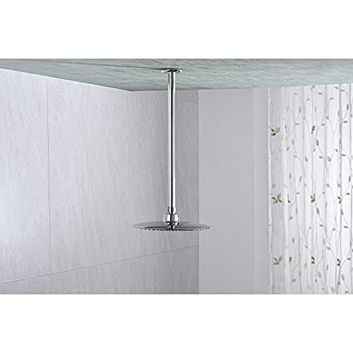 16 Inch Chrome Ceiling Mounted Shower Arm for Rain Shower Head | Shower arm and flange - color: Polished Chrome, size: 16 Inches
