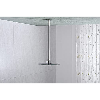 16 Inch Chrome Ceiling Mounted Shower Arm for Rain Shower Head | Shower arm and flange - color: Polished Chrome, size: 16 Inches