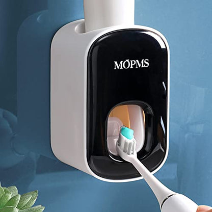 MOPMS Automatic Toothpaste Dispenser Wall Mounted for Kids and Adult 1Pcs | Automatic Toothpaste Squeezer Holder for Bathrooms - color: Black