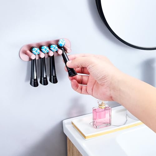 Electric Toothbrush Head Holder, Toothbrush Holders Wall Mounted, Adhesive Tooth Brush Head Holder Organiser, Electric Toothbrushs Holder, Shower Tooth Brushing Holder (Rose Gold, Large) - color: Rose Gold, size: Large
