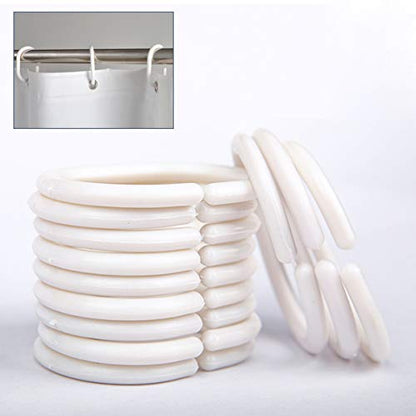 Hibate White (72x78 Inches) Fabric Shower Curtain Liners Hotel Quality Machine Washable Bath Bathroom w/12pcs Hooks - color: White, size: 72"W x 78"L (Pack of 1)