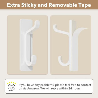 pickpiff 12 Pack Strong Stick-on Hooks 13LB for Coat & Towel, White - color: White, size: 12 Pack