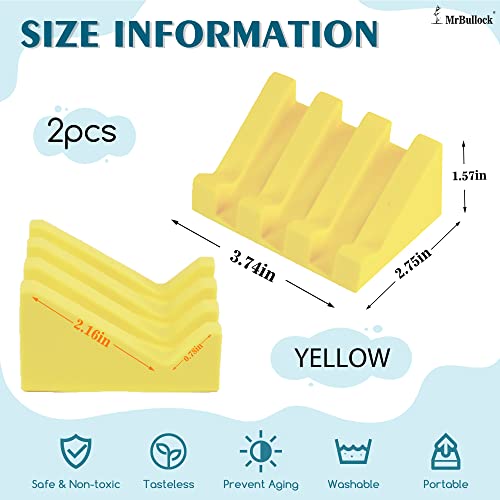 Self Draining Silicone Soap Dish Holder Waterfall Tray, 2 Pack Yellow - color: Yellow, size: 2