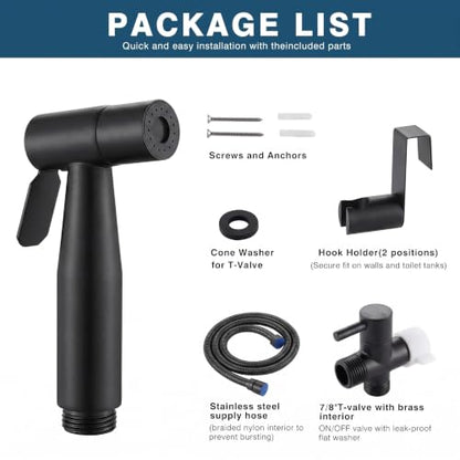 Premium Handheld Bidet Spray for Toilet | Adjustable Water Pressure | Leak-Proof Stainless Steel Toilet Bedit Sprayer | Muslim Shower | Cloth Diaper Washer Extra 1 Bidet Sprayer (Black) - color: Matte Black, style: 2 Bidet Sprayer