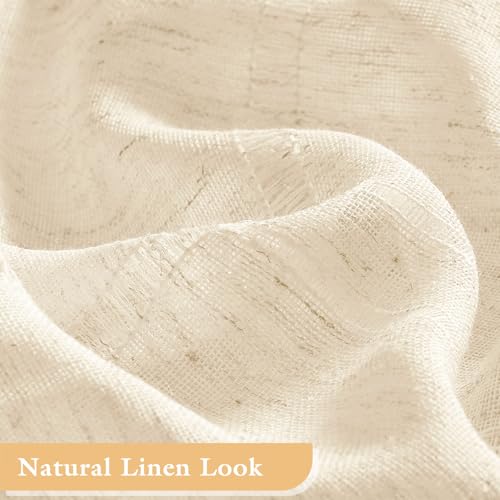 Small Stall Linen Farmhouse Shower Curtain with Tassel, Modern Boho French Country Chic Bathroom Shower Curtain Set with PEVA Liner, Cotton Hollow Fabric Shower Curtain 36x72 - Beige/Cream - color: Beige, size: 36"W x 72"L (Pack of 1)