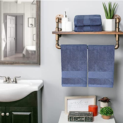 Lchkrep Bathroom Hand Towels (14x30 inch), Home Soft Cotton Super Soft Highly Absorbent Hand Towels for Bath, Hand, Face, Gym and Spa (Navy Blue,2 Pack) - color: Navy Blue-2pack