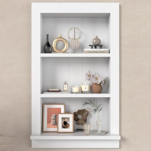 Recessed Medicine Cabinet with Shelves – in-Wall Medicine Cabinet Organizer for Bathroom, Kitchen or Bedroom – Modern White Niche Storage Cabinet 14x24