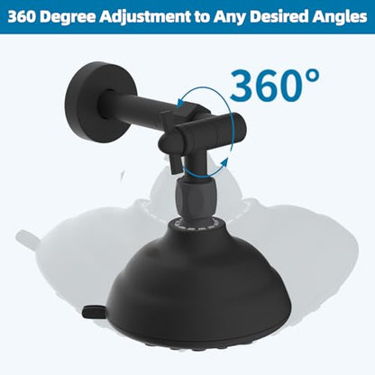 Hibbent All Metal Shower Head Elbow Adapter, 360 ° Adjustable Swivel Brass Shower Head Adapter, Stainless Steel Shower Arm Extension for Fixed and Rain Showerhead, Wall Mounted, Matte Black - color: Matte Black