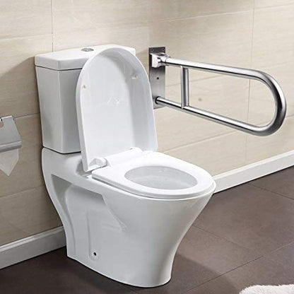 29.5 INCH Toilet Grab Bar Stainless Steel Handicap Rails Grab Bars Bathroom Support for Elderly Bariatric Disabled Commode Safety Hand Railing Guard Frame Shower Assist Aid Handrails Hand Grips - size: 29.5 Inches without Paper Holder