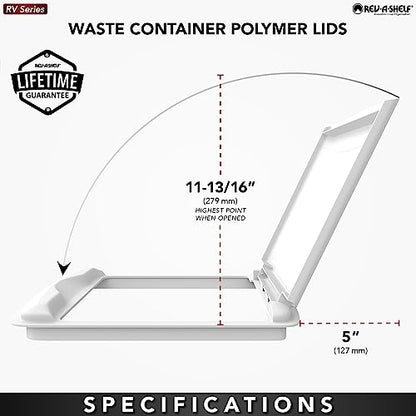 Rev-A-Shelf 50 Qt Under Sink Garbage Can Lid for Base Kitchen and Bathroom Cabinet, Replacement Plastic Trash Bin Lid Only, Green, RV-50-LID-G-1-40 - color: Green, size: 50 QT