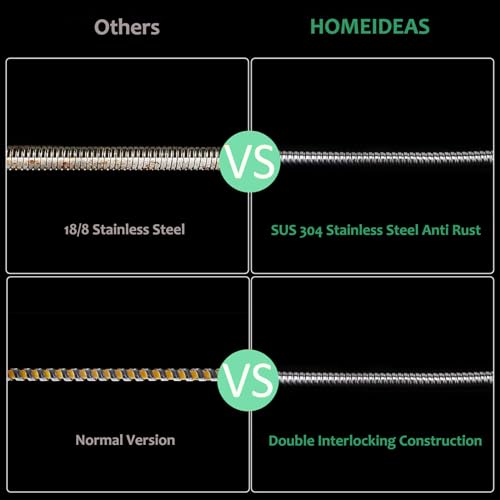 HOMEIDEAS 138 inches Shower Hose, 11.5 feet Extra Long 304 Stainless Steel Handheld Shower Head Hose Replacement, Flexible Hose Extension - size: 138 Inch