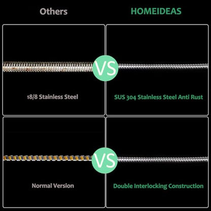 HOMEIDEAS 118 inches Shower Hose, 10 feet Extra Long 304 Stainless Steel Handheld Shower Head Hose Replacement, Flexible Hose Extension - size: 118 Inch