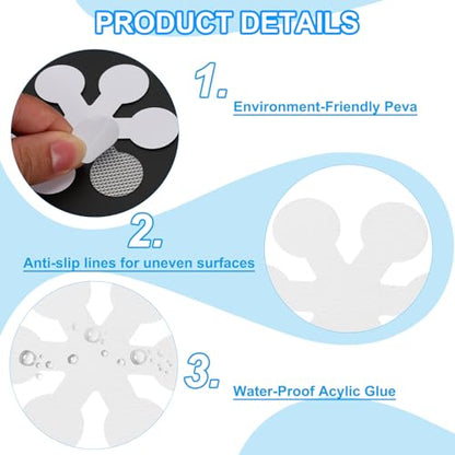 PATIKIL Bathtub Non Slip Stickers 3.15x3.15 Inch, 6 Pack Snowflake Safety Shower Floor Anti Slip Stickers with Adhesive Decals Scraper for Bath Tub Shower Floor Stair, Clear - color: Clear