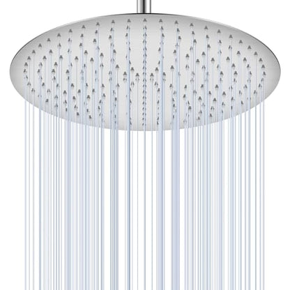 16 inch Ceiling Round Rain Shower Head Brushed Nickel - All Metal Stainless Steel 304, Full Body Round Rainfall Shower with 230 Silicone Nozzles - color: Brushed Nickel, size: 16 Inch