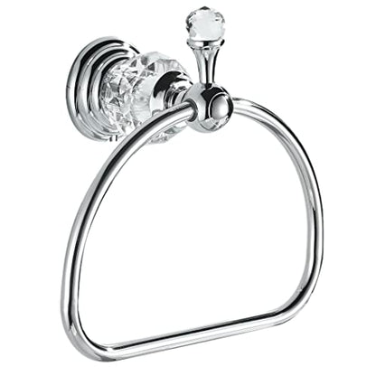 WOLIBEER Towel Ring,Crystal Hand Towel Holder,Round Towel Ring for Bathroom Wall Mounted Towel Hanger Bling Bathroom Accessories - size: Half-Round
