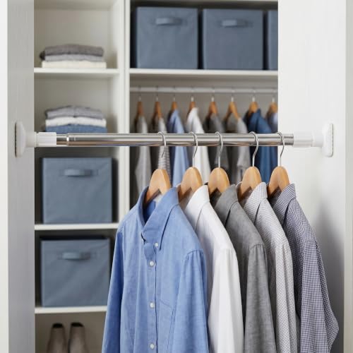 KALLORY Adjustable Tension Rod 19.7-31.5 Inch Spring Curtain Rod | Stainless Steel Rod No Drill Shower Curtain Rod for Bathroom Closet and Home Organization