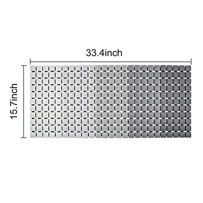 BEMISO Shower Mat Non Slip Bathtub Mat 33.4 x 15.7 Inch Large Size | Suction Cups,Drain Holes,Easy Dry,Easy to Cut - color: Gradient Grey, size: 33.4 x 15.7 inches