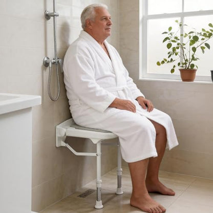 Wall Mounted Shower Seats, Support 550lbs, Adjustable Height Fold Down Shower Seat Wall Mounted, Folding Shower Bench Wall Mounted for Elderly-Adults-Pregnants-Seniors-Disabled - size: FSA eligible- Shower Seat