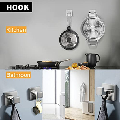 Brushed Nickel Bathroom Towel Bar Set Bathroom Accessories Hardware Set Including Towel Bar Towel Ring Coat Hook and Toilet Paper Holder with Shelf. Wall Mounted Stainless Steel - color: Brushed Nickel