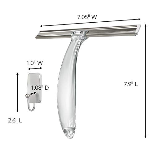 Command Bath Shower Small Water-Resistant Adhesive, Satin Nickel, 1 lb Capacity, 1 Squeegee, 1 Hook, 2 Strips, BATH32-SS-ES Caddy - size: 0