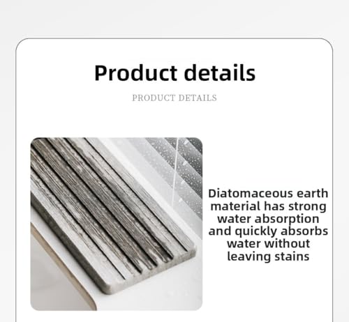 Bathroom Sink Drying Pad with Water Faucet Holder, Quick-Dry Diatomite Mat, Kitchen Counter Organizer (,White) - color: ,White
