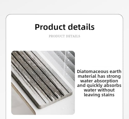 Bathroom Sink Drying Pad with Water Faucet Holder, Quick-Dry Diatomite Mat, Kitchen Counter Organizer (,White) - color: ,White