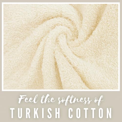 Personalized, Luxury Turkish Cotton Towels Easy Care, Extra Soft & Absorbent, Hotel & Spa Quality, Kitchen & Bathroom Turkish Towels by La Hammam (Cream, Hand Towels - Set of 2) - color: Cream, size: Hand Towels - Set of 2