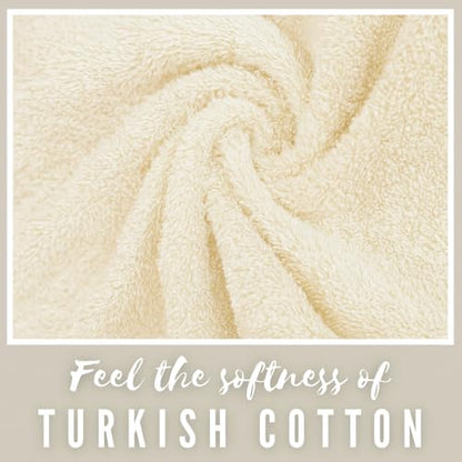 Personalized, Luxury Turkish Cotton Towels Easy Care, Extra Soft & Absorbent, Hotel & Spa Quality, Kitchen & Bathroom Turkish Towels by La Hammam (Cream, Hand Towels - Set of 2) - color: Cream, size: Hand Towels - Set of 2
