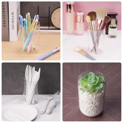 NiHome Bathroom Toothbrush Holder Cups 3Pcs, Reusable Plastic 13.5oz Clear | Unbreakable Food-Grade 400ml Mouthwash Tumbler, Dishwasher Safe Drinking Mugs, Multi-Use For RV Travel Vanity Camping - color: Clear