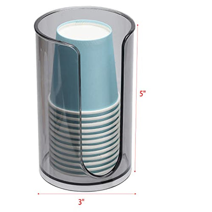 LoveBB Small Paper Cup Dispenser - Disposable Cup Storage Holder for Bathroom Vanity Countertop's Rinsing/Mouthwash Cups, Black - color: Black