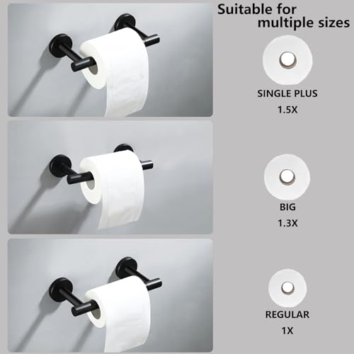 Matte Black Flip Toilet Paper Holder and Hand Towel Ring Set 2 Pieces Bathroom Hardware Accessories Set SUS 304 Stainless Steel Heavy Duty Wall Mounted Bathroom Holder - color: Black