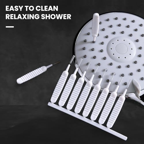 Shower Head Cleaning Brush for Small Hole, Upgrade Multifunctional Shower Cleaning Tools, Showerhead Cleaning Brushes Anti-Clogging Nozzle with Storage Boxes (20, White)