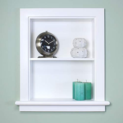 14x18 Aiden Recessed Wall Niche Medicine Cabinet Replacement, in The Wall Bathroom Cabinet Insert Shelf/Shelves, Made in North America, Real Wood, NO MDF, Plain, White - color: White, size: 14x18