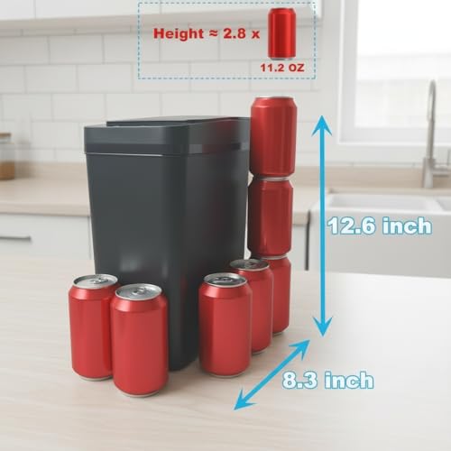 Touchless Bathroom Trash Can - 2.5 Gallon Smart Trash Can Sensor Motion | Skinny Trash Bin with Lid - Electric, Narrow, Plastic, Auto Open - Small Slim Automatic Garbage Can ( Black ) - color: Black, size: 2.5 Gal