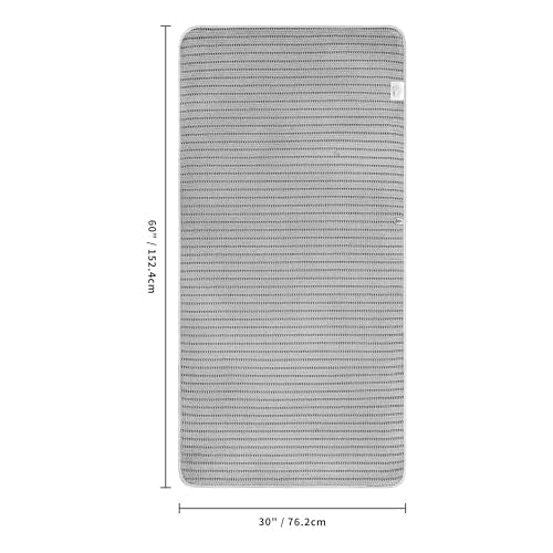 POLYTE 430 GSM Poly Blend Microfiber Quick Dry Waffle Bath Towel, 30x60 in | 4 Pack, Oversize, Lint Free, Body Towel - color: Light Gray/Black