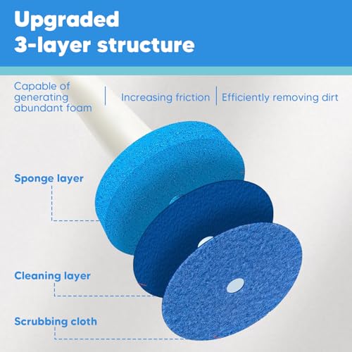 Disposable Toilet Brush, Toilet Bowl Cleaning System with Holder & 24 Count Wand Refill, No-Mess Clean Brush Starter Kit with 1 Toilet Wand, 1 Storage Caddy, 1 Fragrant Tablet (1 + 24)