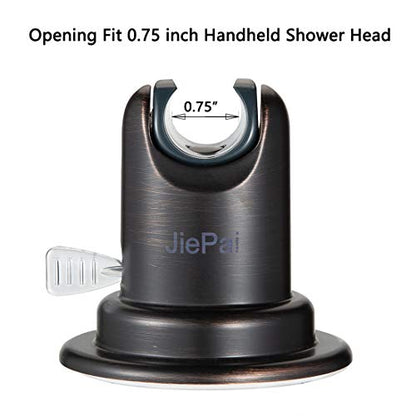 JiePai Suction Cup Shower Head Holder-Adjustable,Oil Rubbed Bronze | 20° adjustable angle,Removable,No-drill wall mount,fits 3/4 handheld,Works on tile glass metal,For bathroom/RV - color: Adjustable Holder-Oil Rubbed Bronze
